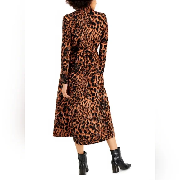 INC Stretch Midi Sheath Animal Print Pocketed Dress Size XL - Picture 4 of 5